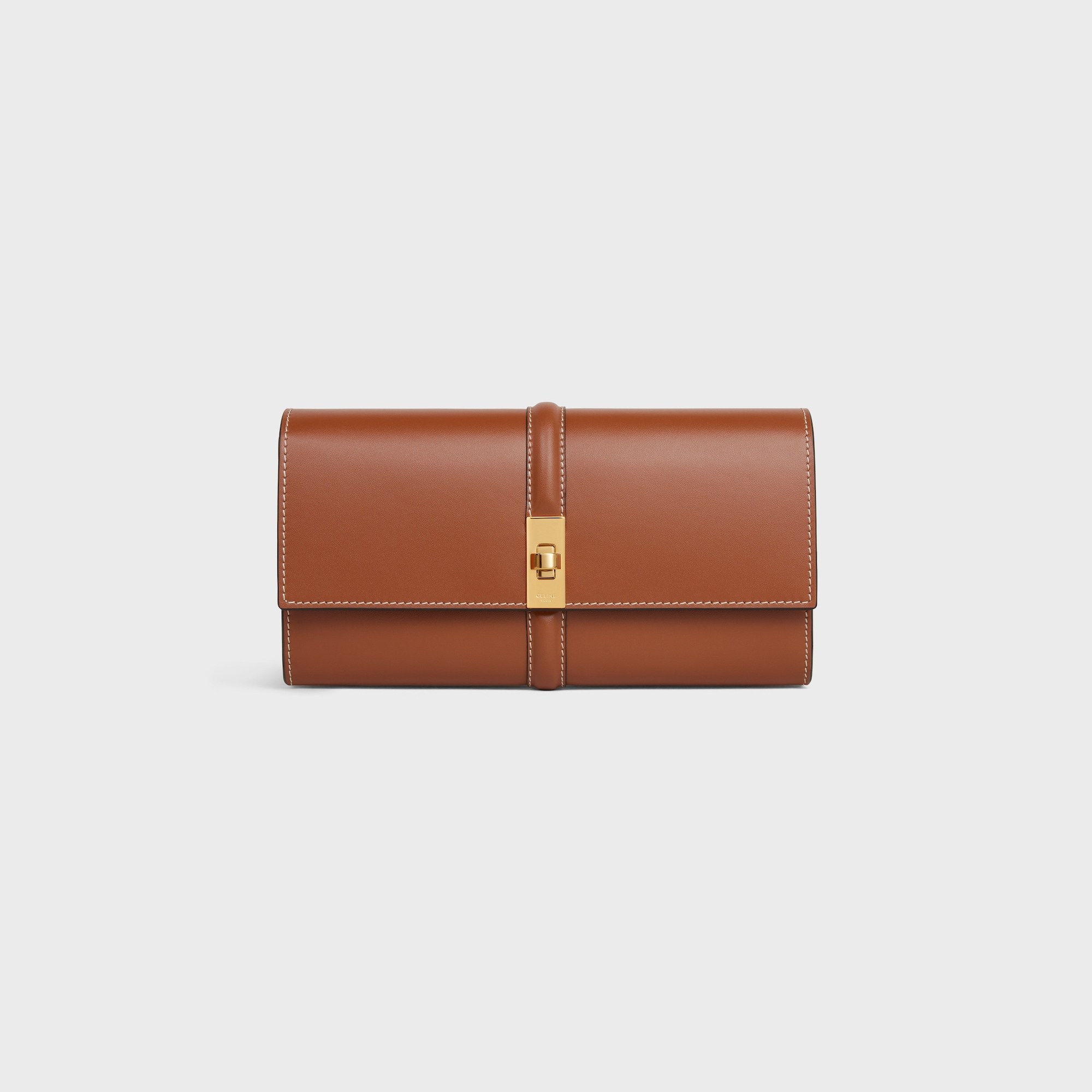 LARGE WALLET 16 IN SATINATED CALFSKIN TAN - Image 1